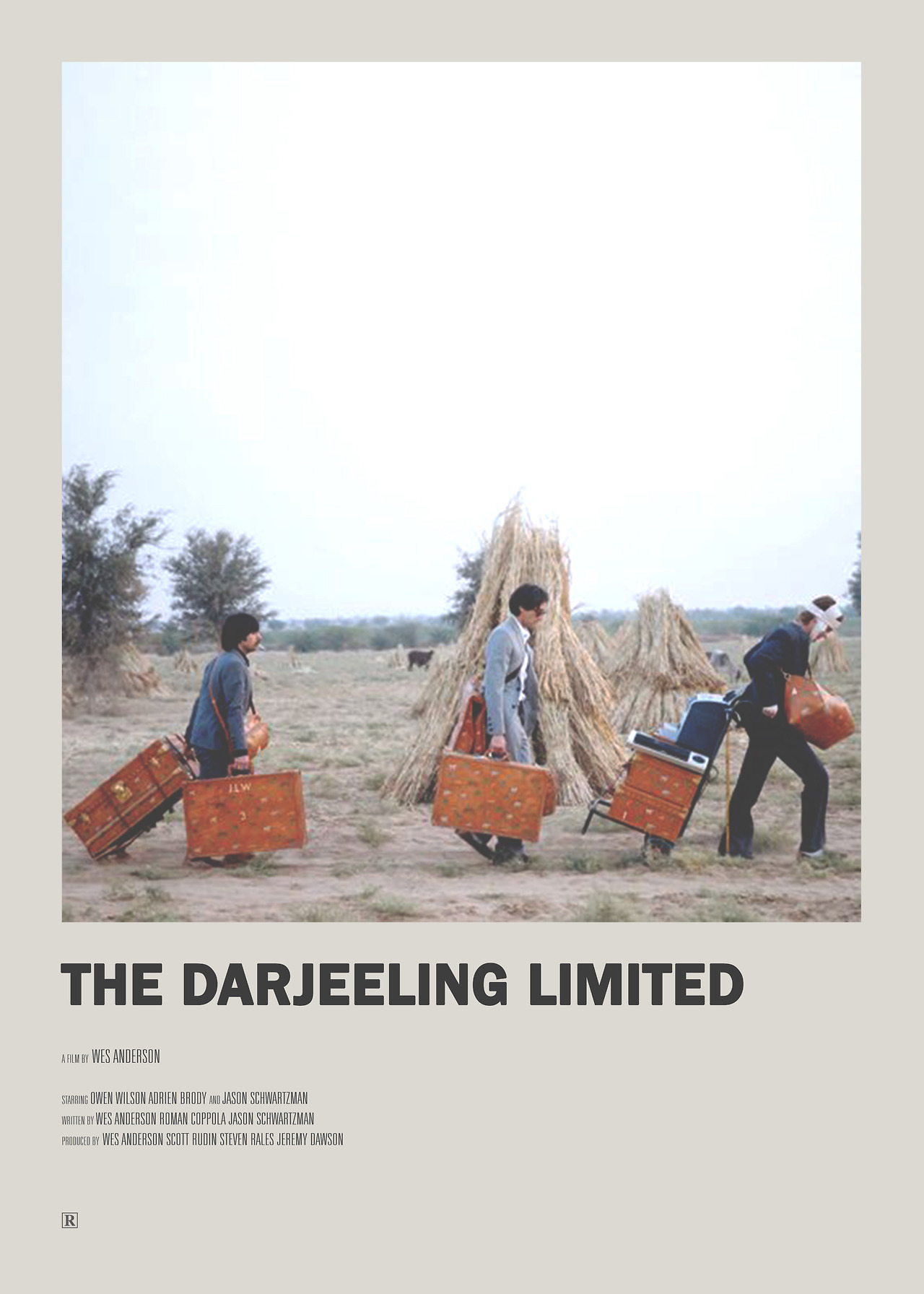 The Darjeeling Limited - Minimalist Movie Poster by PHINCREATIVE