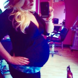 duhhhlaneycakes:  In honor of #throwbackthursday , this is me right before I went into labor. I miss being pregnant…My fertile little cunt needs bred again. My womb is aching to be filled with your growing child.