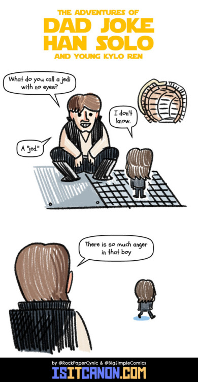 rockpapercynic:In case you didn’t know, I created the Dad Joke Han Solo twitter account and you can read my silly tweets there!