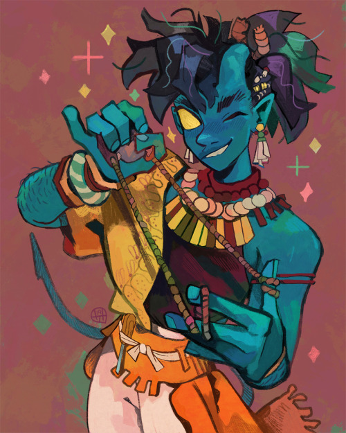 heytherechief:Finished commission of Aasha for @doodledlie!!! He was such an absolute joy to draw ;;