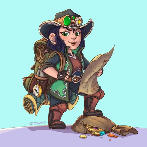 garrison-of-misfits: Toon commission of Morphie’s energetic gnome lass Shiina with her trusty backpa