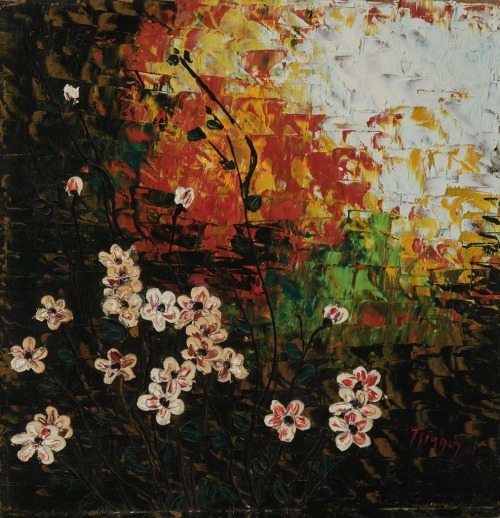 thunderstruck9:  Thanos Tsingos (Greek, 1914-1965), Untitled, Floral. Oil on masonite, 17 3/8 x 16 7/8 in. 