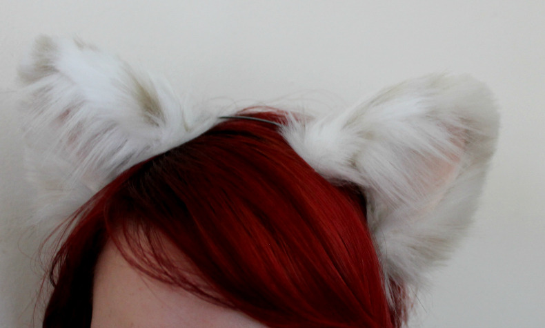kittensplaypenshop:  Some round cat ears in Snow Leopard fur :3