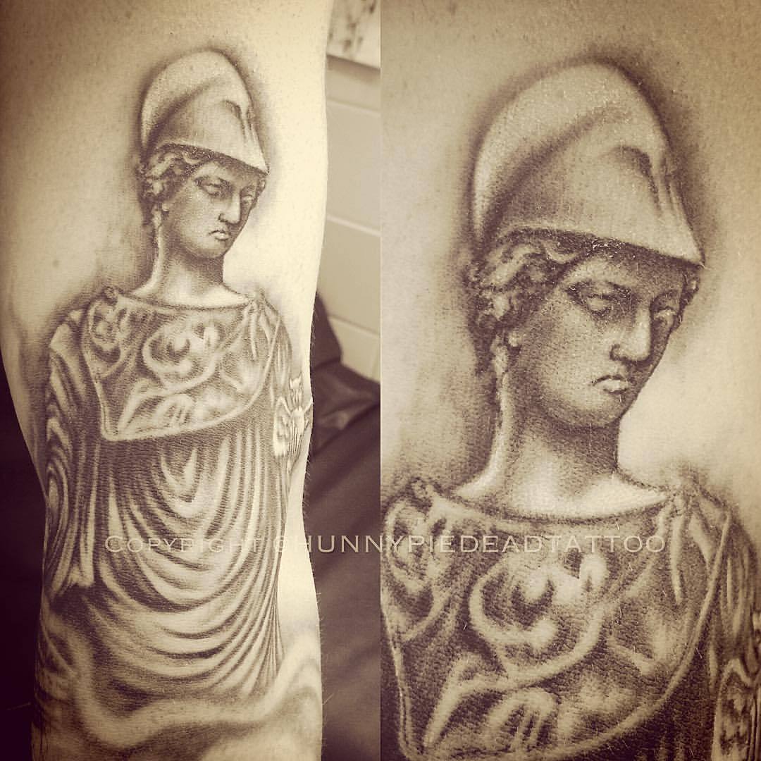 Hunnypiedead tattoos, #Minerva #owl #goddess #tattoo #sleeve #tattooist...