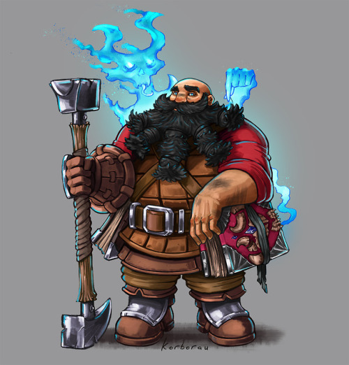 Chariel, the dwarf blacksmith turned wizard.
