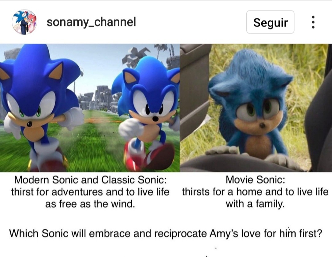 Sonamy movie, Sonamy moderno  Sonic the movie, Sonic the hedgehog, Sonic