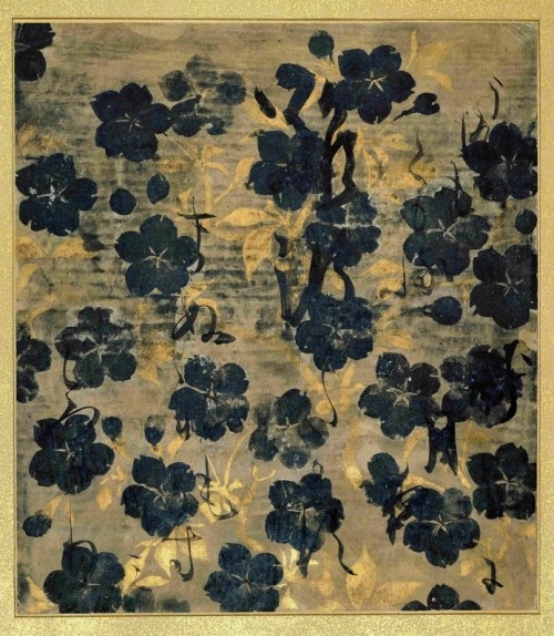design-is-fine:Waka poems (Shikishi), pictures of flowers and grasses of the Four Seasons, Tawa