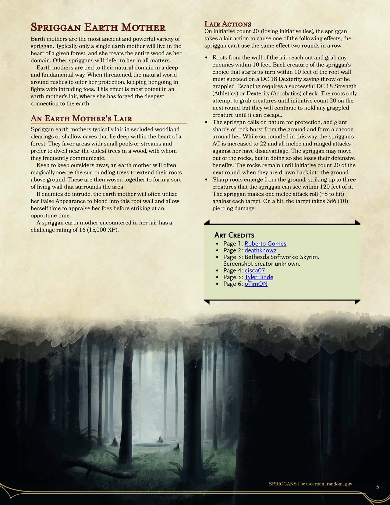 dnd-5e-homebrew:Skyrim Spriggan by certain_random_guy