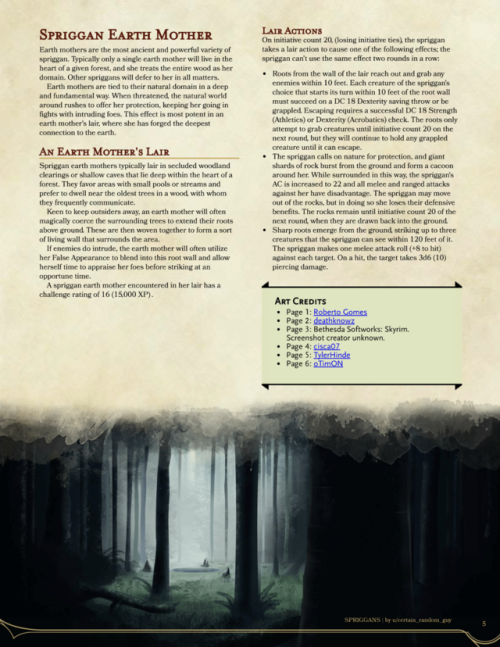 Porn photo dnd-5e-homebrew:Skyrim Spriggan by certain_random_guy