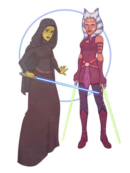 terrorwatt: oh I forgot to post this a week ago but I drew Barriss and Ahsoka