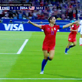mishal-77: Alex Morgan scored a goal vs. England on her 30'th birthday and then had a cup of tea.