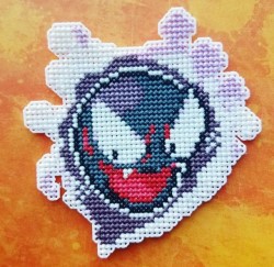 retrogamingblog:Glow-in-the-dark Pokemon Cross-stitches made by MeleeMissyStitchery