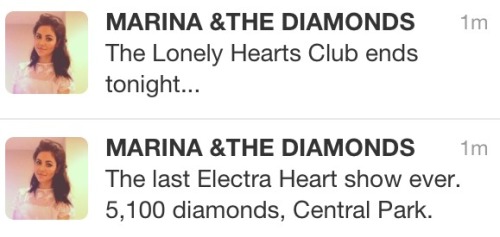 marinasdiamondheart:Last Electra Heart show