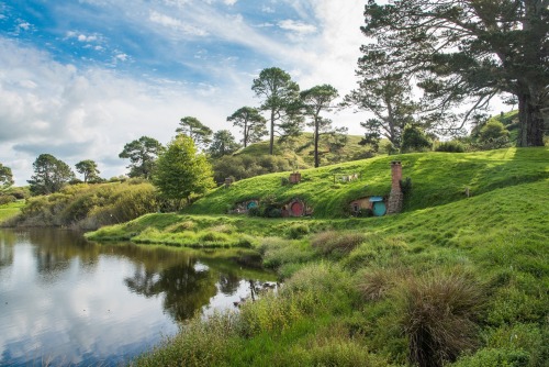 middle-earth-mythopoeia:The Hobbiton movie set, Matamata, New Zealand