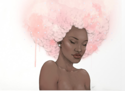 fyblackwomenart:  Pink Fro by Nayla Smith