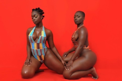 ecstasymodels:   ✨Kente Bathing Suit✨     Summer ready ! Shop @darkskindchks now. Models: @iamndapandula & @darkskindchk Mua: @lawrebabe_mua 📸: @k.asamoah_photography   