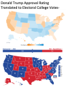 Donald Trump Approval Rating by State translated to Electoral College Votes