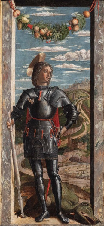 Andrea Mantegna, San Giorgio, ca.1460 (tempera on panel, 66x32 cm, Gallerie dell’Accademia - Venezia