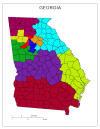 The state of Georgia divided into areas with the same population as its largest county
[[MORE]]
aflaw:
… it just so happens that our most populous county (Fulton, where Atlanta is) is about 1/10th of the state. Fulton is the county in the north...