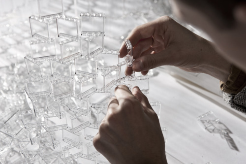 seriousgiggles:A Lego chandelier by tobias tøstesen using 8,000 hand stacked bricks