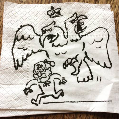 Alex drew on napkin, how a Russian coat of arms hunts Stan 