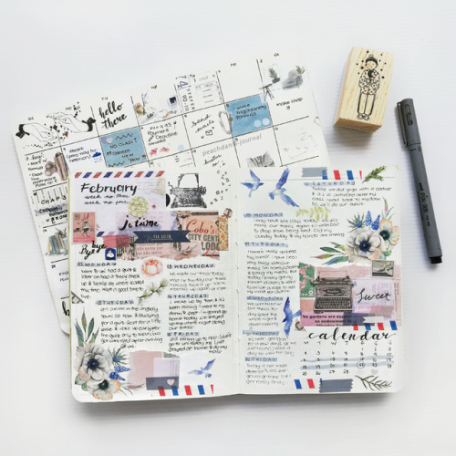 peachdanik-journal:  Shades of blue (February and March spread) instagram: applefroyo