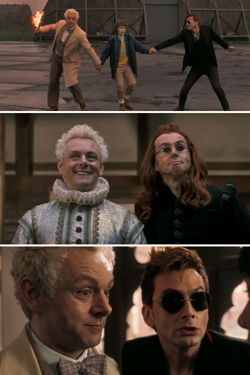 mizgnomer:  Crowley is almost always to Aziraphale’s left(except when driving the Bentley)Good OmensBonus –  Not to make a long post even longer, but also: