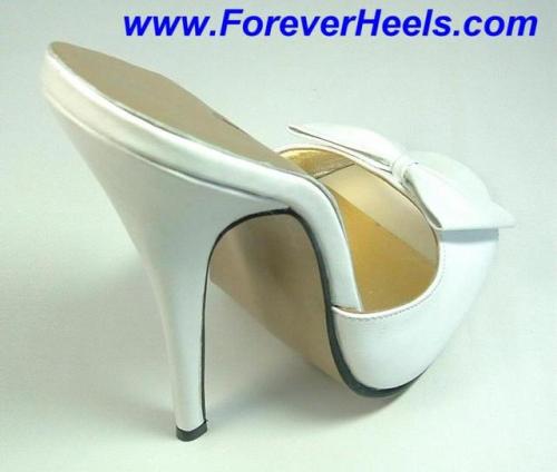 www.ForeverHeels.com Style CHG3, Classic Stiletto High Heels Mule with Bow Tie Ornament - The Specia