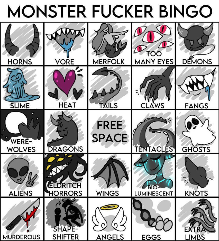 #monster Fucker Bingo On Tumblr