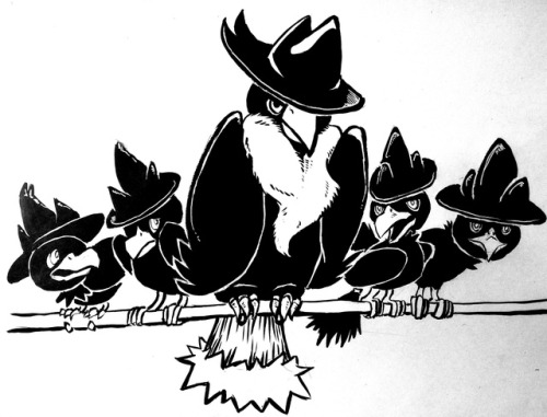 seals-and-doodles: Inktober Day 20 - Honchkrow (and the Murkrew) Had a busy day yesterday, so that I