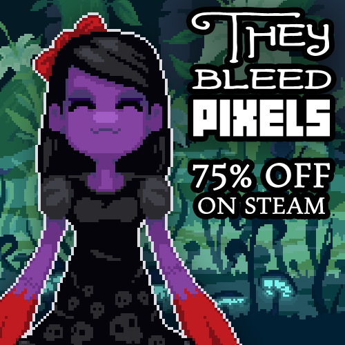 spookysquidgames:  THEY BLEED PIXELS - 75% OFF ON STEAM! We’re on sale from Nov 27 till Dec 3rd.http://store.steampowered.com/app/211260/Ancient evil at a fraction of retail price!