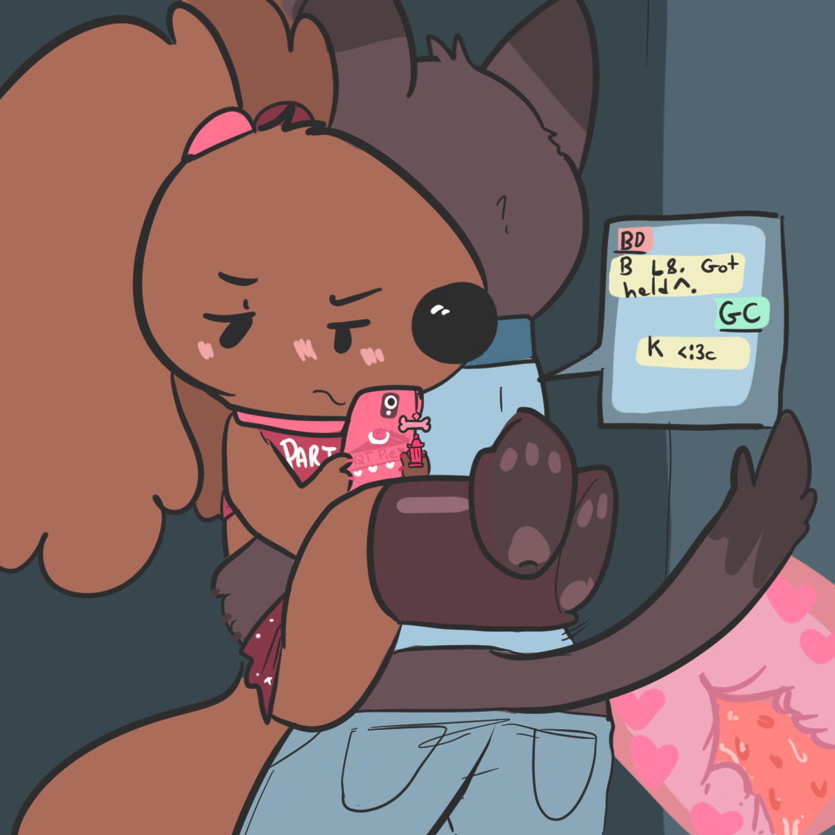 minibutts:Brown dog needed five bux for the cab.  Now she’s gonna be late, thax