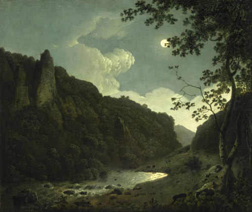 Dovedale by Moonlight, Joseph Wright of Derby, ca. 1785Happy birthday to Joseph Wright of Derby, bor