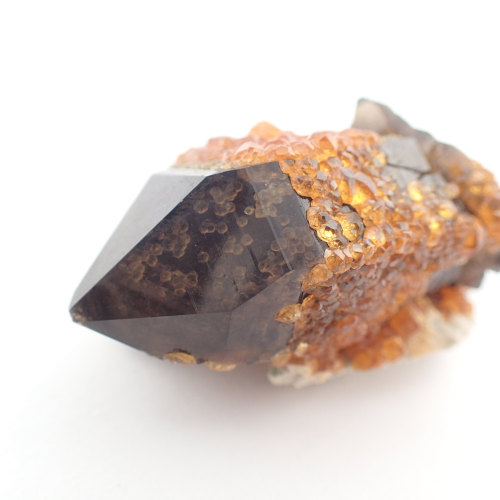 pravacouture: ifuckingloveminerals: Spessartine, Smoky Quartz China If bumblebees designed a crystal