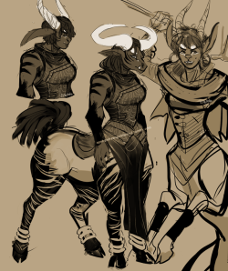 ependadrawsguildwars2: Friend has me thinking bout Elonian centaurs &lt;33, here are two face variants