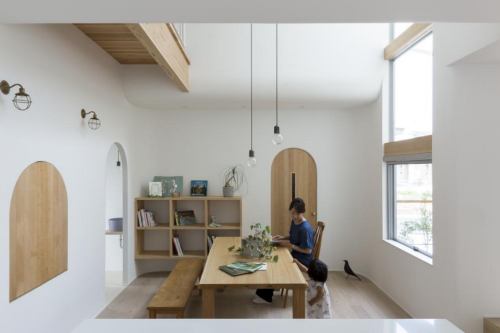 {Designed by Japanese firm ALTS Design Office, Otsu House is characterized by a series of arched wal