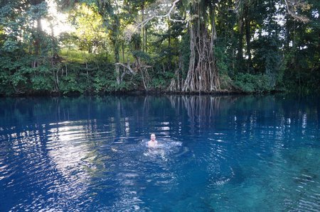 sixpenceee:Blue Holes in Espiritu Santo Island. They are located just west of Fiji.