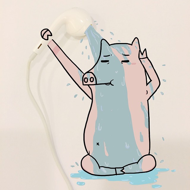 洗澎澎
#Shower #pig #illustration #doodle #draw