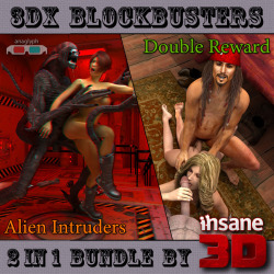 Got Some Double Trouble Action Here! Two 3D Comics By Insane3D! Alien Intruders [2D