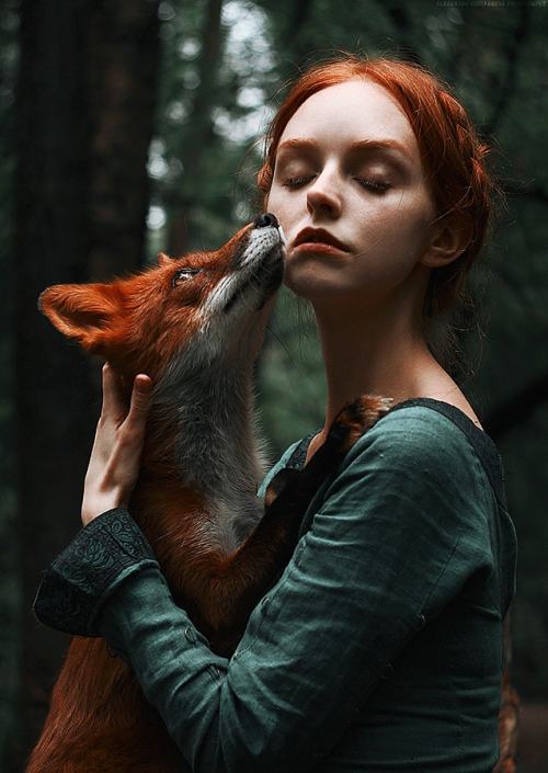 Porn Pics drxgonfly: Girl and Fox (by  Alexandra Bochkareva)