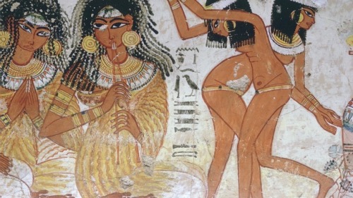 Fragment of wall painting from the tomb of NebamunThough a standard subject for a Theban tomb painti
