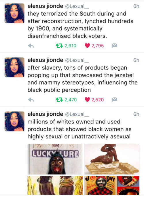 dethklokk55:  creammmmycococenter:  thingstolovefor:  thingstolovefor:   Twitter deleted her thread. Reblog to save it. #Love it!  UPDATE     Elexus Jionde   faces barrage of harassment after tweeting about 9/11 and black history   Jionde’s tweetstorm