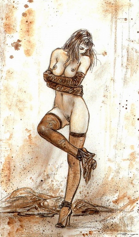 la-petite-mort-69:  Striptease - Luis Royo  Theses are awsome ! Would make great