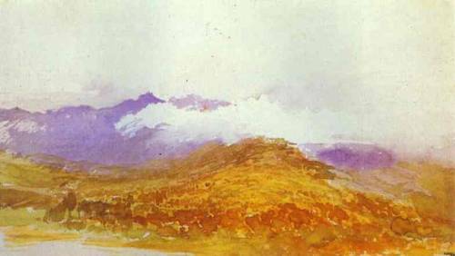 artist-vasilyev: Mountains of the Crimea in Autumn, Fyodor VasilyevMedium: watercolor,paper