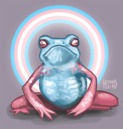hollowedskin:  this is the Trans Toad of gender euphoria, ready to lay the smackdown on ur bad dysphoric feels and bless you with a smooch.painting request from the stream today! thanks to everyone who came and kept me company!