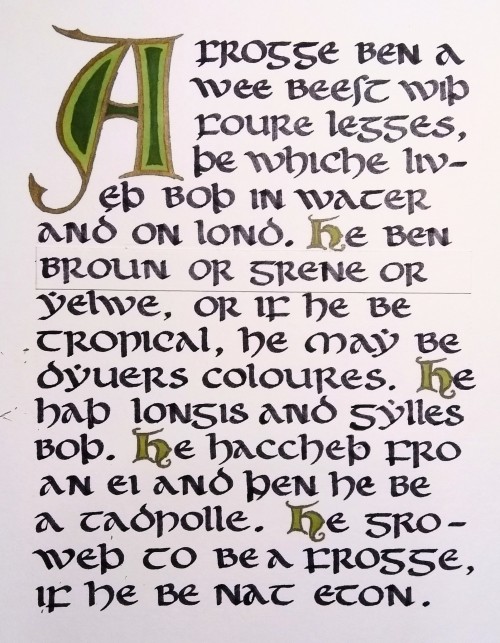 So yeah I uh, may have made an illuminated page of calligraphy out of the “middle english wikipedia 