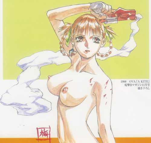 Porn photo 80sanime:  Artwork from Yasuomi Umetsu’s