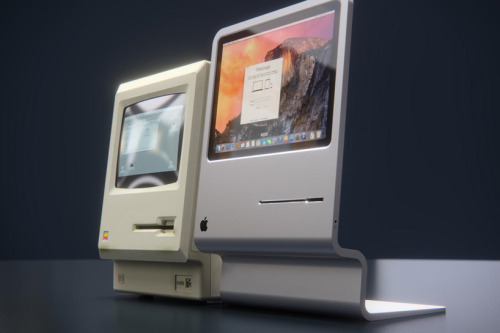 digitalramen:  German designers released this update on the original Macintosh, which features the same casing of an iPhone and the power of a MacBook Air.