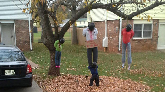 black-culture:   Offensive Halloween display removed from Ft. Campbell home  CLARKSVILLE,