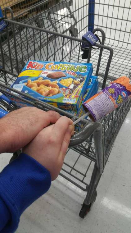 babygirl-miles: daddy-miles: babygirl-miles: I gotta hold the buggy Getting some little food for @ba